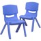 Emma and Oliver 2 Pack Plastic Stackable School Chair with 10.5"H Seat, Preschool Chair